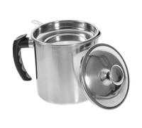 Cabilock Recipiente para Aceite de Cocina Acero Inoxidable 1,8l con Filtro de Malla Fina Colador Práctico para Separar Grasa y Aceite Uso Doméstico y Restaurantes