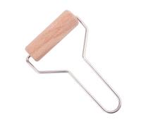 Cabilock Rodillo de Madera Beige para Modelar Arcilla con Mango de Hierro, Herramienta Multiusos para Manualidades DIY y Arte en Cerámica con Función de Grabado