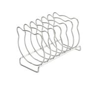 Cabilock Soporte de Acero Inoxidable para Tostadas Forma de Oso, 6 Ranuras | Acabado Pulido, Uso en Encimera, para Bagels y Pasteles, Estilo Decorativo y Servicio Rápido