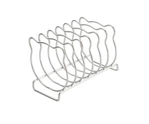 Cabilock Soporte de Acero Inoxidable para Tostadas Forma de Oso, 6 Ranuras | Acabado Pulido, Uso en Encimera, para Bagels y Pasteles, Estilo Decorativo y Servicio Rápido