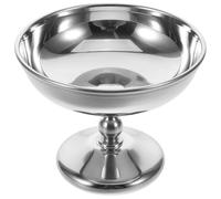 Cabilock Tazón de Postre Vintage de Acero Inoxidable Estilo Copa, Plata | Acabado Pulido y Forma Goblet, para Yogur y Ensaladas en Fiestas o Barra de Postres