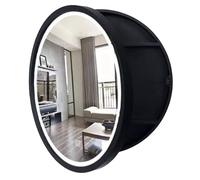 Cabina con Espejo para Baño Redonda De 50/60/70cm Gabinete De Almacenamiento De Artículos De Tocador De Madera Montado En La Pared Botiquín De Baño De Madera Montado En La Pared (Color : Negro, S :