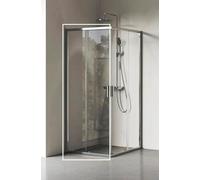 Cabina de ducha con entrada angular RAVAK Blix II de 80 cm, marco de aluminio, vidrio transparente (1XM40C00Z1)