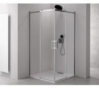 Cabina de ducha Polysan THRON, rectangular, con entrada por un lado, de 1000x800 mm, con ruedas redondas