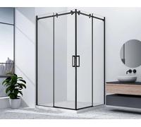 Cabina de ducha rectangular Gelco DRAGON BLACK, 800x900 mm, opción izquierda/derecha, entrada por esquina