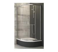 Cabina de ducha tipo cuarto de círculo RAVAK Blix BLCP4-80 SABINA, perfil de aluminio brillante, 175 cm de altura, puerta de dos hojas, modelo 3B240C40Z1