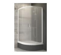 Cabina de ducha tipo cuarto de círculo RAVAK Blix BLCP4-90 SABINA, color blanco, 175 cm de altura, puerta de dos hojas, modelo 3B270140ZG