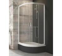 Cabina de ducha tipo cuarto de círculo RAVAK Blix BLCP4-90 SABINA, color blanco, 175 cm de altura, puerta de dos hojas, modelo 3B270140Z1