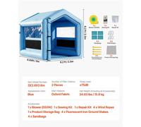 Cabina de pintura inflable con techo redondeado y gancho ligero, ideal para trabajos de pintura profesionales