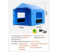 Cabina de pintura inflable con techo redondeado y gancho ligero, ideal para trabajos de pintura profesionales