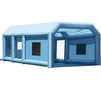 Cabina de pintura inflable, de 9.9 x 6.4 x 4.5 metros. Cabina de pintura en spray inflable, con potentes ventiladores de 1100W + 750W y sistema de filtración de aire. Cabina de pintura portátil para a