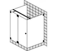 Cabina en U SPRINZ Omega a medida con puerta batiente o puerta con panel lateral enrasado, dimensiones hasta: 900x900x2000mm, O11.1SO, Cabinas de ducha: Equipamiento: superficie especial, tipo de vidr