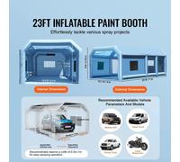 Cabina inflable para pintura con potente soplador y sistema de filtros de aire, ideal para automóviles y trabajos de pintura