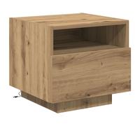 Cabinet de Cama vidaXL con Luces LED Roble Artesano 40x39x37 cm