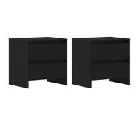 Cabinet de noche vidaXL 2 pcs Negro Roble 45x34x44,5 cm Madera Engineered