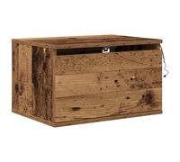 Cabinet de Noche vidaXL con LED Montado en la Pared Madera Vieja 50x36x30 cm