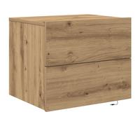 Cabinet de Noche vidaXL con LED Montado en la Pared Roble Artesanal 50x39x41 cm