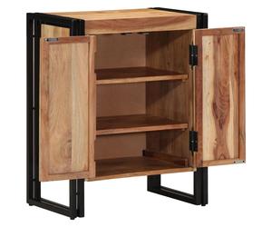 Cabinet de Zapatos vidaXL Negro 30x30x40 cm Madera maciza de Acacia y Acero