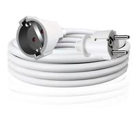 Cable Alargador de Corriente de2, 3, 5, 8,10, 15M, con Enchufe Protección, Potencia Máxima 3680W, 3G*1,5 mm², 230V, 16A, para Oficina, Hogar, Blanco