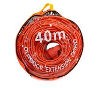 Cable Alargador Eléctrico 40 METROS Prolongador De Corriente, Extensión Eléctrica Color Naranja, Ideal para Uso Interior, Doméstico
