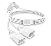 Cable alargador eléctrico de 3 m, alargador 2 en 1 con Enchufe Europeo, Clavija Tipo C, Cable de alimentación, Plano 250 V/2,5 A, alargador Plano para televisor, Ordenador Personal, Ordenador.