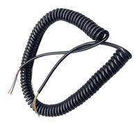 Cable alargador retráctil en Espiral de 6 núcleos, 0,2 mm², con Revestimiento PU, Extensible 1,25 a 3,75 Metros(Stretch 3.75 Meter)