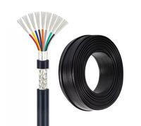 Cable Blindado 9 Conductores 16-28AWG Cobre Estaño Cubierta PVC Cable 300V | Doble Blindaje Lámina-malla;estructura Trenzada Anti-diafonía, Para LED,Automatización,Sistemas Solares(200ft,28AWG-9C)