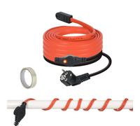 Cable calefactor anticongelante termostático de 4 m, autorregulable, 25 W/m | Calefacción de tubo impermeable IP65 para tuberías de agua, canalones, bebederos y jardín, tubos de plástico y metal