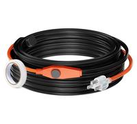 Cable calefactor para tuberías VEVOR, 25 metros, 23 W/metro, cinta calefactora para tuberías con termostato integrado. Cable calefactor para tuberías de agua que protege las mangueras de PVC, las tube