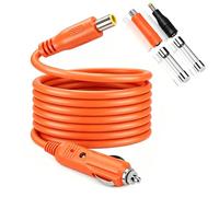 Cable cargador de coche de 14 AWG para Jackery Explorer Power Station | Adaptador de coche resistente de 12 V/24 V con fusible de 15 A e indicador LED. Solución de energía rápida y segura para