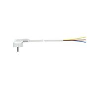 Cable con Clavija Tipo F de 3m, 3x1.5mm, 16A, 250V, Color Blanco, Ideal para Conexiones eléctricas seguras y eficientes.