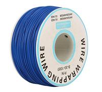Cable de 30 AWG Núcleos sólidos 1 rollo 656 pies Envoltura de un solo alambre de cobre Cable eléctrico Hilo de 0,25 mm de diámetro Cable sólido para placa de pruebas PCB (Blue)