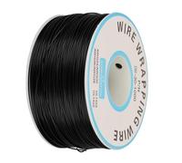 Cable de 30 AWG Núcleos sólidos 1 rollo 656 pies Envoltura de un solo alambre de cobre Cable eléctrico Hilo de 0,25 mm de diámetro Cable sólido para placa de pruebas PCB (Black)