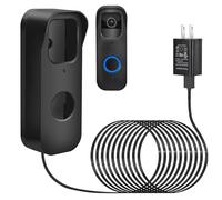 Cable de alimentación 2 en 1 con adaptador y soporte calcomanía para timbre compatible con timbre de video Blink de 1ª a 2023, transformador de timbre con cable de carga de 16.4 pies para cámara de