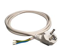 Cable de Alimentación con Punteras, Conector 230V, 16A, IP20, Cable de Conexión con Conector Schuko, Cable de Conexión con Clavija, Cable Adaptador con Punteras, Negro (Blanco, 2 Metros)