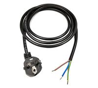 Cable de Alimentación con Punteras, Conector 230V, 16A, IP20, Cable de Conexión con Conector Schuko, Cable de Conexión con Clavija, Cable Adaptador con Punteras, Negro