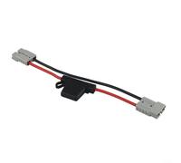 Cable de alimentación de 8 AWG con portafusibles de 50 amperios para conectores de estilo de 30 cm de longitud, cable de cobre resistente rojo y negro para sistemas eléctricos automotrices, protección