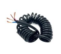 Cable de alimentación telescópico en espiral con resorte, 2-12 núcleos de 1,0-4,0 mm², bobina extensible for conexiones eléctricas industriales(3 Cores,1M,15AWG 1.5mm2)