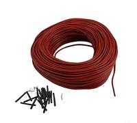 Cable de calefacción de fibra de carbono 12K 33ohm/m Cable de calefacción de suelo con aislamiento de goma de silicona 200 ° C límite rojo 10-100 m (100 m)