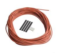 Cable de calefacción de suelo de fibra de carbono, 12 K 33 ohm/m, cable eléctrico de calefacción por infrarrojos con aislamiento de goma de silicona, límite de 200 C, rojo, 100 m (20 m)