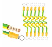 Cable de conexión a tierra fotovoltaica cobre sin oxígeno | Amarillo Verde Agujero de 5 mm for cableado del hogar de la caja eléctrica del sistema solar(5.9in,5mm Hole-2.5mm²)