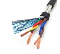 Cable de Control de señales apantallado Cable blindado de par Trenzado RS-485 Cobre Puro 2-16 núcleos 14-26 AWG 1m/5m Gris Negro(8cores 16 Awg 1.5mm,1 Meters)