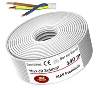 Cable de control flexible YSLY-JB de 5 a 250 m, 3 x 1 mm², color gris, cable de medición, control y regulación para máquinas herramientas, línea de control (140 m)