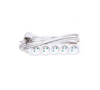Cable de extensión 5 enchufes con/u 5m/H05VV-F 3G1/blanco P0515