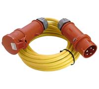 Cable de extensión as-Schwabe para la Comunidad Europea (CEE), 25 metros, 400V, 32A, para alta corriente, cable 5G2,5, color amarillo, grado de protección IP44