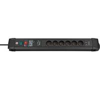 Cable de extensión Brennenstuhl Premium Line con 6 enchufes, puertos USB y protección contra sobretensiones.