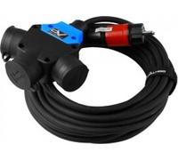 Cable de extensión de 25 metros, con 3 enchufes, tipo E con toma de tierra, 3 x 230V, cable de alimentación H07RN-F, 3 x 2,5 mm, cable de goma