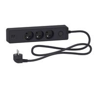 Cable de extensión de 3 enchufes con 2x USB, 1,5m Odace ST933U1B