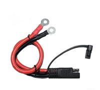 Cable de extensión de anillo de 10 AWG Sae a O con cubierta antipolvo para panel solar para cargador de batería, cable rojo y negro, 30 cm de largo, línea de conexión flexible para uso en jardín al