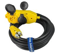 Cable de extensión de goma de 3x2,5 y 25 metros, con distribuidor/multiplicador y enchufes